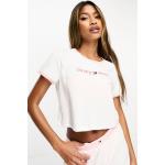 T-shirt courts Tommy Hilfiger blancs en éponge à manches courtes Taille L classiques pour femme en promo 