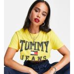 T-shirts à imprimés Tommy Hilfiger jaunes à manches courtes Taille XXS classiques pour femme en promo 