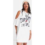 Robes t-shirt Tommy Hilfiger blanches à logo Taille S look casual pour femme en promo 