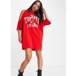 Robes t-shirt Tommy Hilfiger rouges à logo Taille XS look casual pour femme en promo 