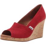 Sandales compensées Toms rouges à rayures Pointure 38 look fashion pour femme 
