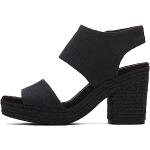 Sandales à talons Toms noires à fermetures éclair Pointure 43,5 avec un talon entre 7 et 9cm look fashion pour femme en promo 