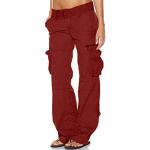 Pantalons cargo rouges stretch Taille 3 XL look fashion pour femme 