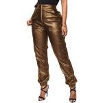 Leggings en cuir marron en cuir synthétique stretch Taille XL look fashion pour femme 