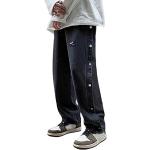 Pantalons taille haute noirs patchwork Taille L look Hip Hop 