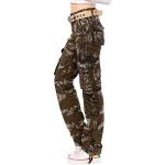 Pantalons taille haute camouflage en denim stretch Taille XS look fashion pour femme 