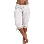Pantalons taille haute blancs Taille XXL look fashion pour femme 