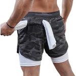 Shorts de basketball noirs camouflage respirants Taille XL look casual pour homme 