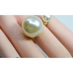 Bagues dorées à perles en perle seconde main look fashion pour femme 