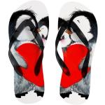 Tongs  rouges en caoutchouc à motif pingouins look fashion 