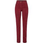 Pantalons taille haute Toni rouges en velours look fashion pour femme 