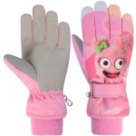Paires de gants de ski roses en polaire à perles enfant imperméables Taille 2 ans look fashion 