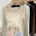 Chemises cintrées d'hiver blanches en fibre synthétique à manches longues Taille 3 XL look fashion pour femme 