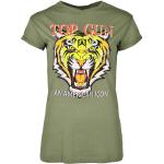 T-shirts à imprimés Top Gun verts à effet tigré en cuir à motif tigres Top Gun Taille S look fashion pour femme 
