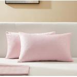 Taies d'oreiller rose pastel à carreaux en velours en lot de 2 moelleuses 40x60 cm modernes pour enfant en promo 