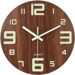 Horloges silencieuses marron en bois 