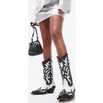 Chaussures Topshop noires en cuir en cuir à bouts carrés Pointure 37 western pour femme 