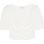 Chemises unies Topshop blanches en polyester à manches courtes Taille XS pour femme 