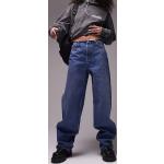 Jeans taille basse Topshop bleus bruts W34 L30 coupe mom pour femme en promo 