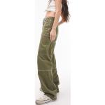 Pantalons de travail Topshop verts avec ceinture pour femme en promo 
