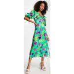 Robes fleuries Topshop vertes à fleurs en viscose à motif fleurs mi-longues Taille XL pour femme en promo 