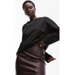 Jupes fendues Topshop marron en cuir minis Taille XL classiques pour femme en promo 