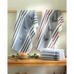 Torchons Blancheporte gris en coton à motif poule en lot de 4 style campagne en promo 