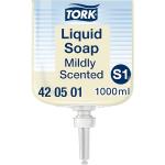 Tork Savon liquide Mains - Senteur douce S1, parfum frais, 1 x 1000 ml, 420501