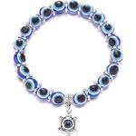 Bracelets porte-bonheurs bleus en résine à perles à motif tortues look fashion pour femme 