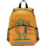 Sacs à dos scolaires vert d'eau à motif tortues look fashion pour enfant 