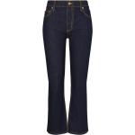 Jeans évasés de créateur Tory Burch bleu nuit en coton mélangé W30 L29 pour femme 