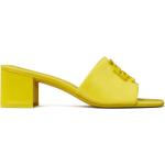 Sandales à talons de créateur Tory Burch jaunes en cuir Nappa à bouts carrés pour femme 
