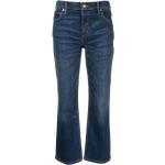 Jeans évasés de créateur Tory Burch bleu indigo stretch W25 L28 pour femme en promo 
