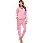 Pyjamas en velours roses en velours Taille XXL look casual pour femme en promo 