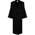 Manteaux en cachemire noirs en feutre à manches longues pour femme en promo 