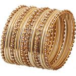Bracelets dorés à strass indiens look fashion pour femme 