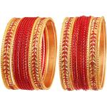 Bracelets rouges à clous indiens en diamant en lot de 2 look fashion pour femme 