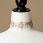 Colliers de mariée blanc crème en dentelle en dentelle pour femme 