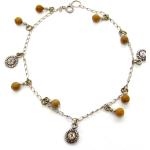 Bracelets de perles argentés en argent à perles à motif tigres look vintage 