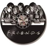 TPFEI 3D Creative Friends Série TV CD Record Horloge Noir Creux Vinyle Record Horloge Murale Antique Style Suspendu LED Horloge Décor À La Maison