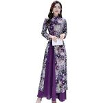 Robes d'été de mariage violettes Taille L plus size look asiatique pour femme 