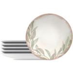 Tramontina Assiettes à dessert rondes décorées porcelaine 21 cm Natur. Lot de 6. - 96950102