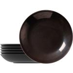 Assiettes en porcelaine Tramontina noires en porcelaine en lot de 6 diamètre 22 cm 