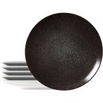 Tramontina-Assiettes plates rondes décorées porcelaine 28 cm Lunar. Lot de 6. - noir porcelaine 96950143