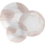 Assiettes en porcelaine Tramontina roses en porcelaine en lot de 12 diamètre 28 cm 