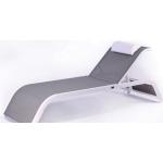 Chaises longues design grises en aluminium empilables en lot de 2 