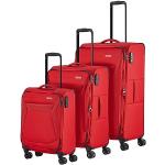 Valises Travelite rouges à 4 roues conformes aux normes IATA look fashion en promo 