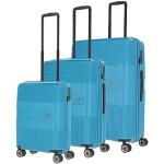 Valises Travelite turquoise à rayures à 4 roues conformes aux normes IATA look fashion 