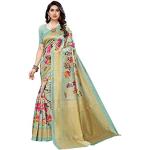 Saris indiens vert clair imprimé Indien Tailles uniques look fashion pour femme 
