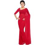 Saris indiens rouges imprimé Indien Tailles uniques look fashion pour femme 